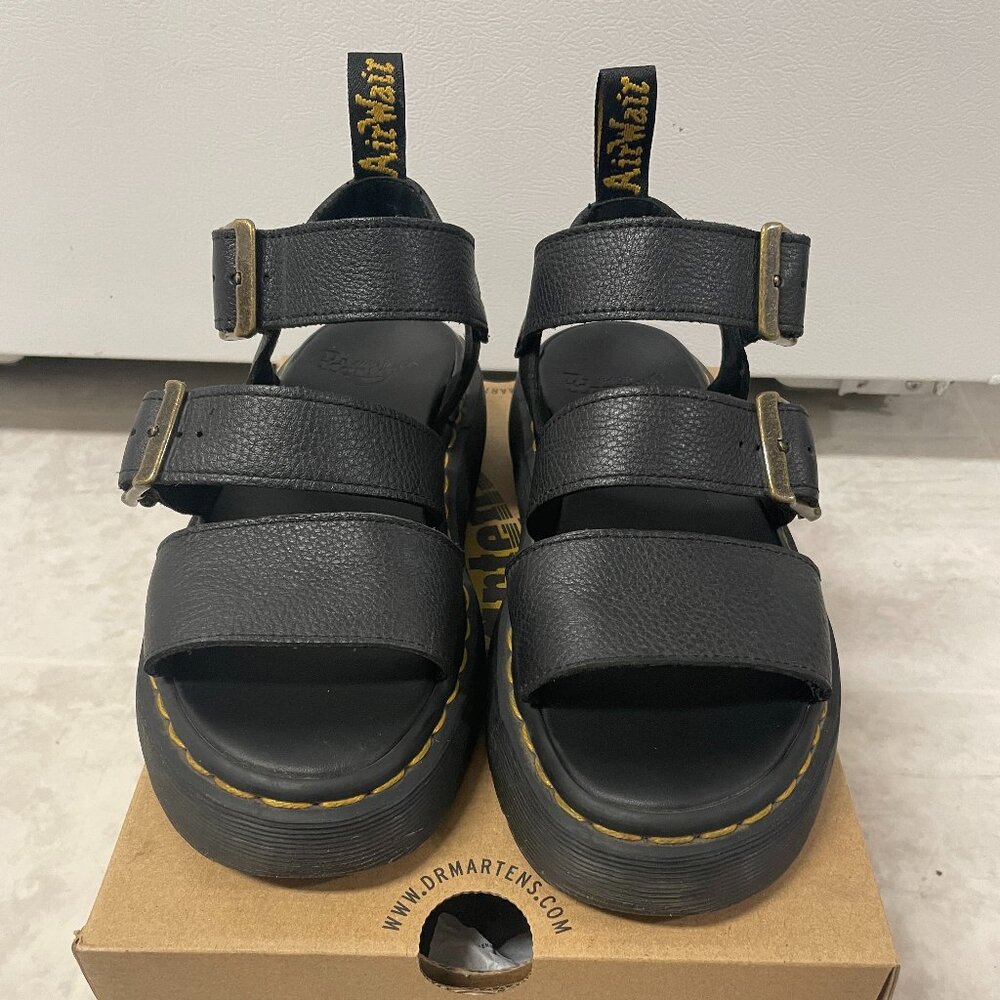 Dr. Martens - Gryphon Pisa Leather Platform Sandals - Black-Pisa US6/EU37